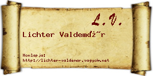 Lichter Valdemár névjegykártya